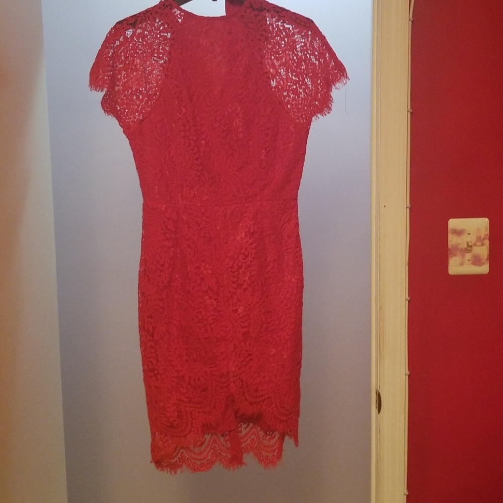 Red lace dress size 10 by QUIZ